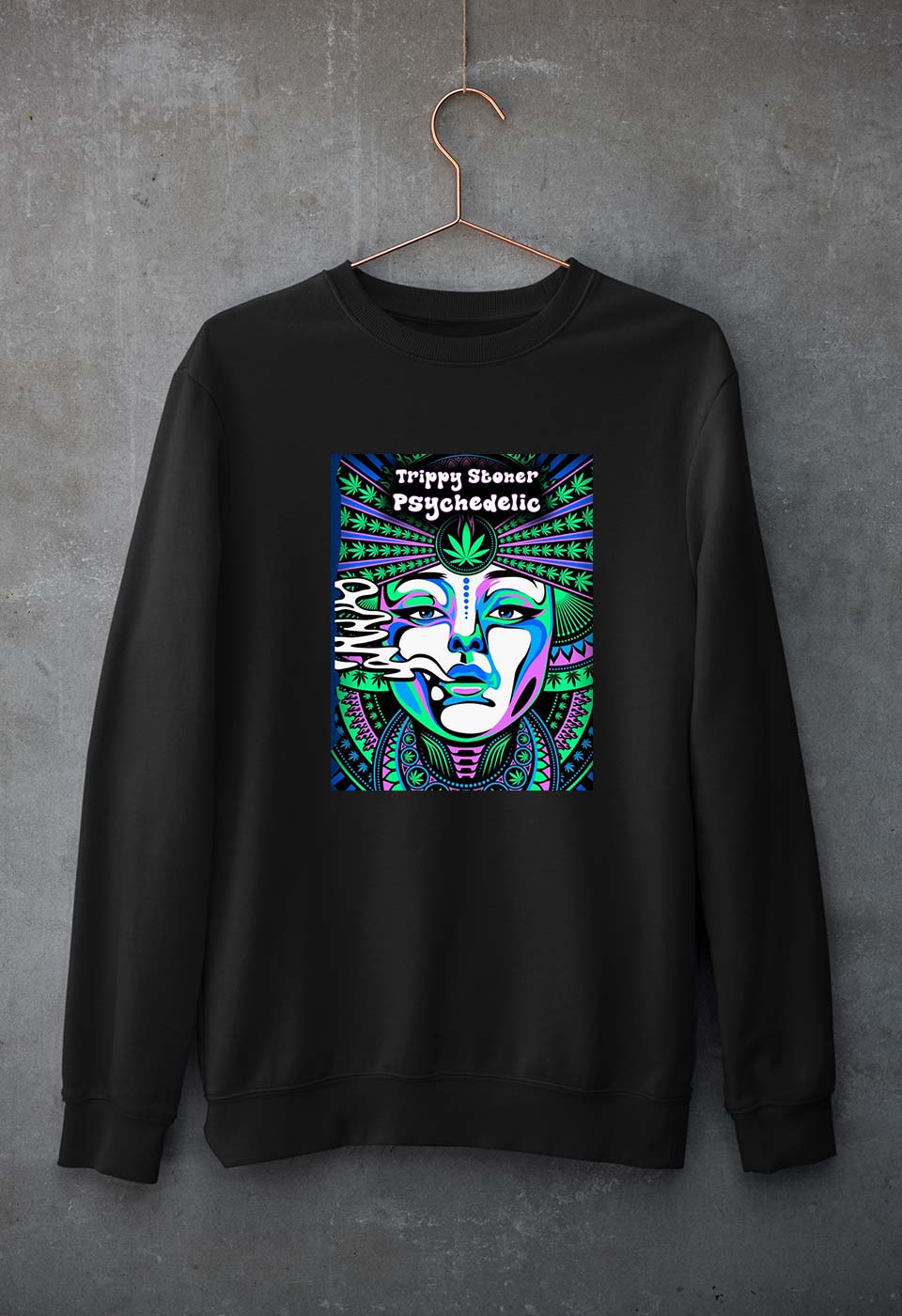 Trippy Stoner Psychedelic Unisex Sweatshirt for Men/Women-Black-Ektarfa.online
