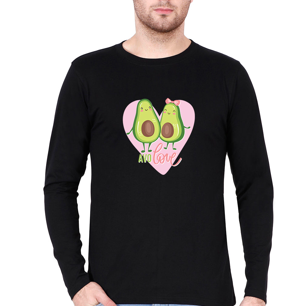 Avocado Love Full Sleeves T-Shirt for Men-Black-Ektarfa.online