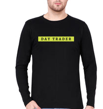 Load image into Gallery viewer, Day Trader Share Market Full Sleeves T-Shirt for Men-S(38 Inches)-Black-Ektarfa.online
