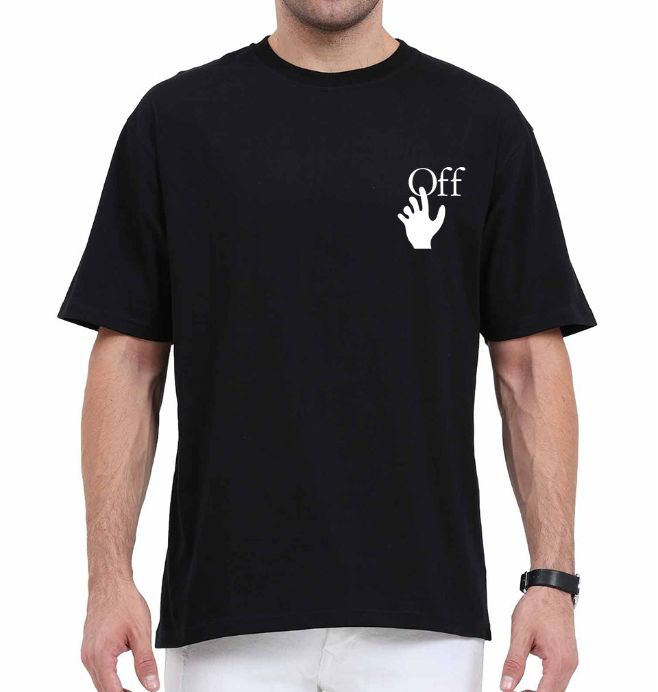 off white Oversized T-Shirt for Men-Black-Ektarfa.online