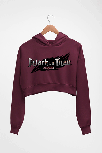 Attack on Titan Crop HOODIE FOR WOMEN-Maroon-Ektarfa.online