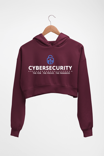 Cyber Security Crop HOODIE FOR WOMEN-Maroon-Ektarfa.online