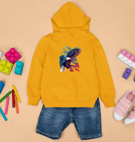 Eagle Kids Hoodie for Boy/Girl-Mustard Yellow-Ektarfa.online