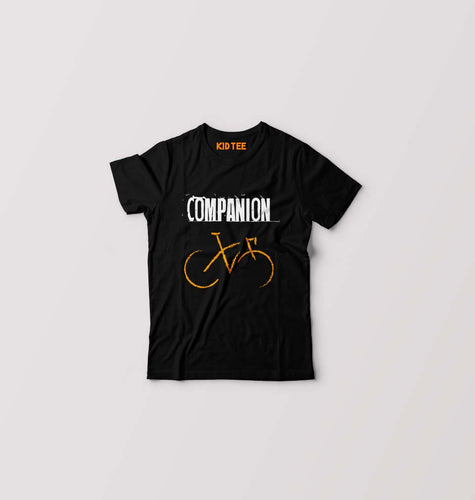 Cycling Companion Kids T-Shirt for Boy/Girl-Black-Ektarfa.online