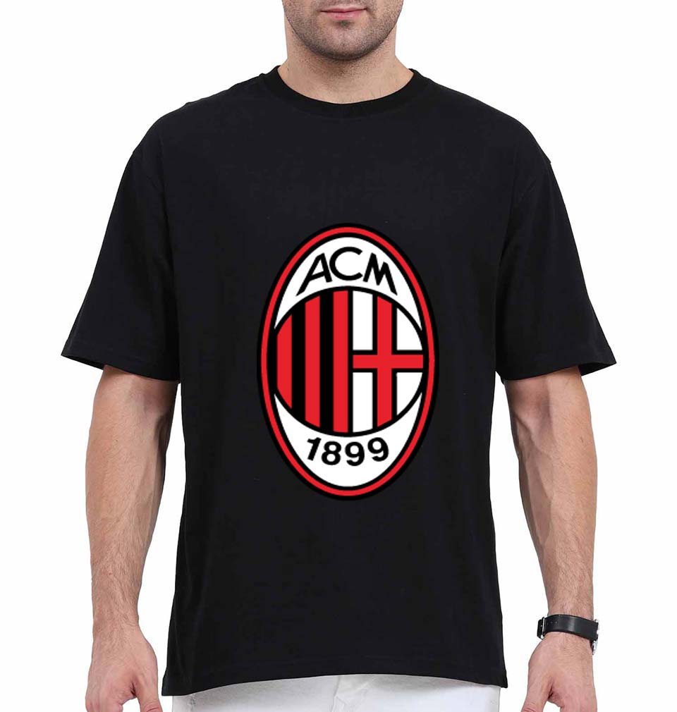 A.C. Milan Oversized T-Shirt for Men-Black-Ektarfa.online
