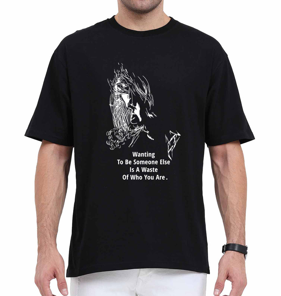 Kurt Cobain Oversized T-Shirt for Men-Black-Ektarfa.online