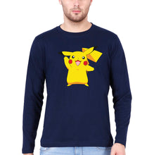 Load image into Gallery viewer, Pikachu Full Sleeves T-Shirt for Men-Navy Blue-Ektarfa.online
