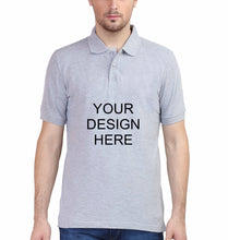 Load image into Gallery viewer, Customized-Custom-Personalized Polo T-Shirt for Men-S(38 Inches)-Grey-Ektarfa.co.in
