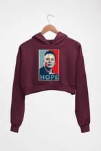 Load image into Gallery viewer, Elon Musk Hope Crop HOODIE FOR WOMEN-Maroon-Ektarfa.online
