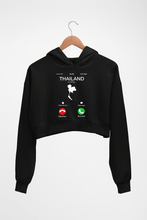 Load image into Gallery viewer, Thailand Calling Crop HOODIE FOR WOMEN-Black-Ektarfa.online
