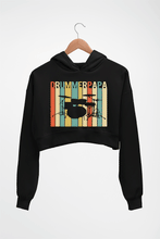 Load image into Gallery viewer, Drummer Papa Crop HOODIE FOR WOMEN-Black-Ektarfa.online
