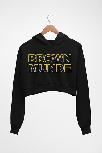 BROWN MUNDE Crop HOODIE FOR WOMEN-Black-Ektarfa.online