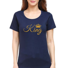 Load image into Gallery viewer, King T-Shirt for Women-Navy Blue-Ektarfa.online
