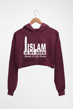 Load image into Gallery viewer, Islam Crop HOODIE FOR WOMEN-Maroon-Ektarfa.online
