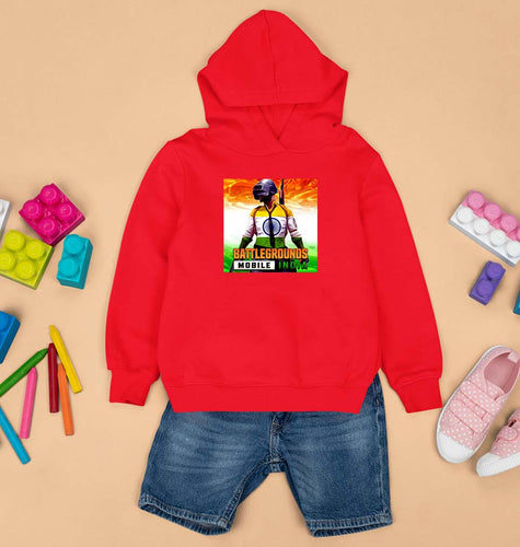 Battlegrounds Mobile India (BGMI) Kids Hoodie for Boy/Girl-Red-Ektarfa.online