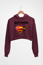 Load image into Gallery viewer, Superman Superhero Crop HOODIE FOR WOMEN-Maroon-Ektarfa.online
