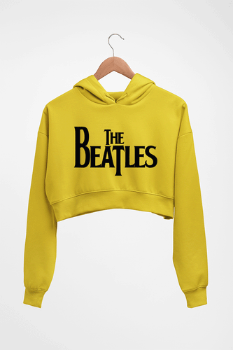 Beatles Crop HOODIE FOR WOMEN-Mustard Yellow-Ektarfa.online
