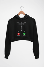 Load image into Gallery viewer, Maldives Calling Crop HOODIE FOR WOMEN-Black-Ektarfa.online
