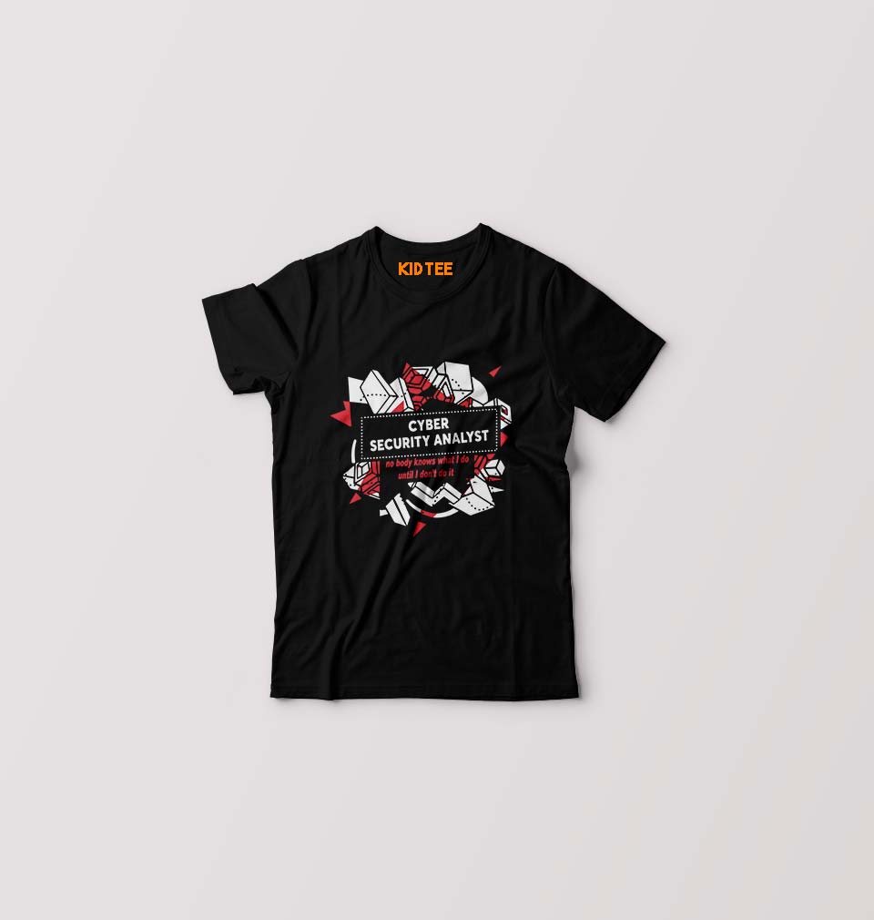 Cyber Security Kids T-Shirt for Boy/Girl-Black-Ektarfa.online