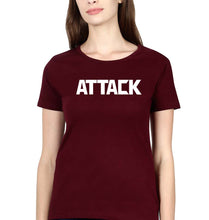 Load image into Gallery viewer, Attack T-Shirt for Women-Maroon-Ektarfa.online
