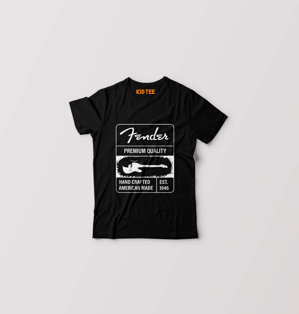 Fender T-Shirt for Boy/Girl-Black-Ektarfa.online