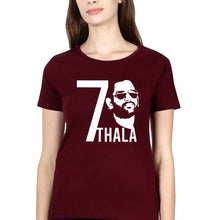 Load image into Gallery viewer, MS Dhoni 07 Thala T-Shirt for Women-Maroon-Ektarfa.online
