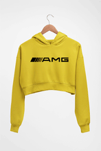 Load image into Gallery viewer, AMG Crop HOODIE FOR WOMEN-Mustard Yellow-Ektarfa.online
