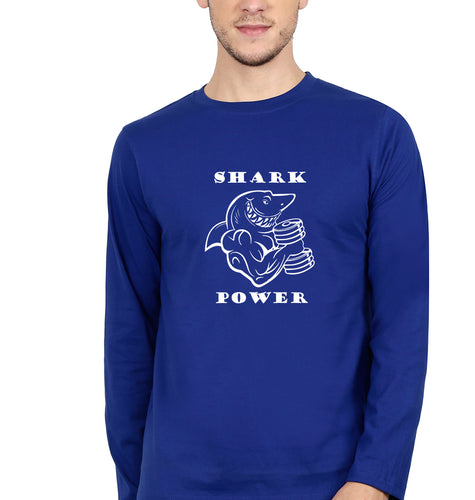 Gym Shark Power Full Sleeves T-Shirt for Men-Royal Blue-Ektarfa.online