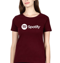 Load image into Gallery viewer, Spotify T-Shirt for Women-Maroon-Ektarfa.online
