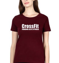 Load image into Gallery viewer, CrossFit T-Shirt for Women-Maroon-Ektarfa.online
