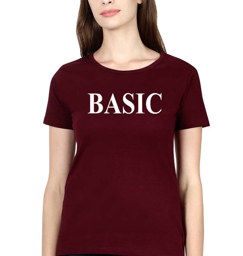 Basic T-Shirt for Women-Maroon-Ektarfa.online