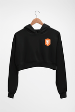 Load image into Gallery viewer, Netherlands Football Crop HOODIE FOR WOMEN-Black-Ektarfa.online

