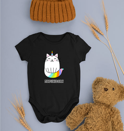 MEOWNICORN Kids Romper For Baby Boy/Girl-0-5 Months(18 Inches)-Black-Ektarfa.online