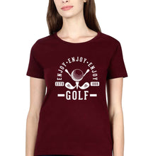 Load image into Gallery viewer, Golf T-Shirt for Women-Maroon-Ektarfa.online
