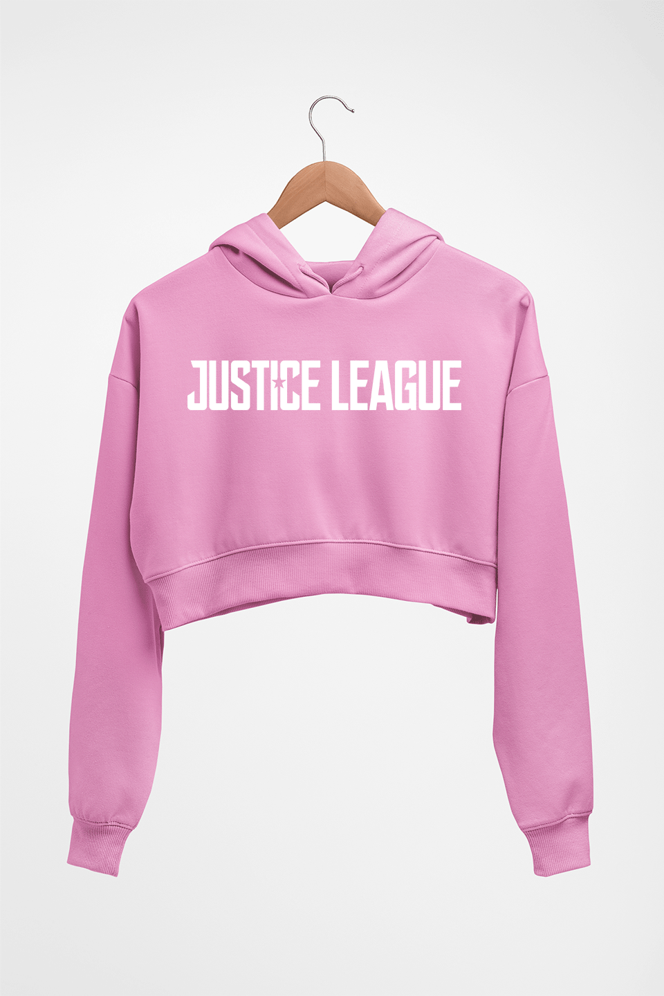 Justice League Crop HOODIE FOR WOMEN-Light Baby Pink-Ektarfa.online