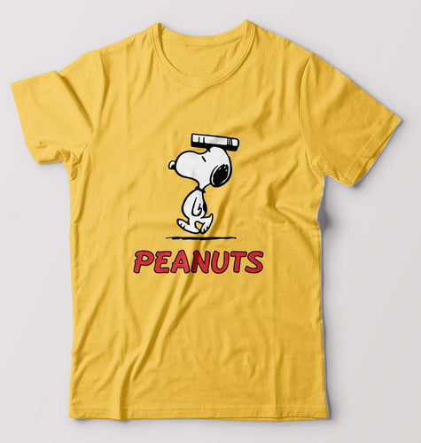 Peanuts Snoopy T-Shirt for Men-Golden Yellow-Ektarfa.online