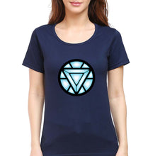Load image into Gallery viewer, ARC REACTOR Iron Man Superhero T-Shirt for Women-Navy Blue-Ektarfa.online
