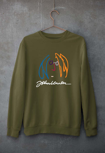John Lennon Unisex Sweatshirt for Men/Women-Olive Green-Ektarfa.online