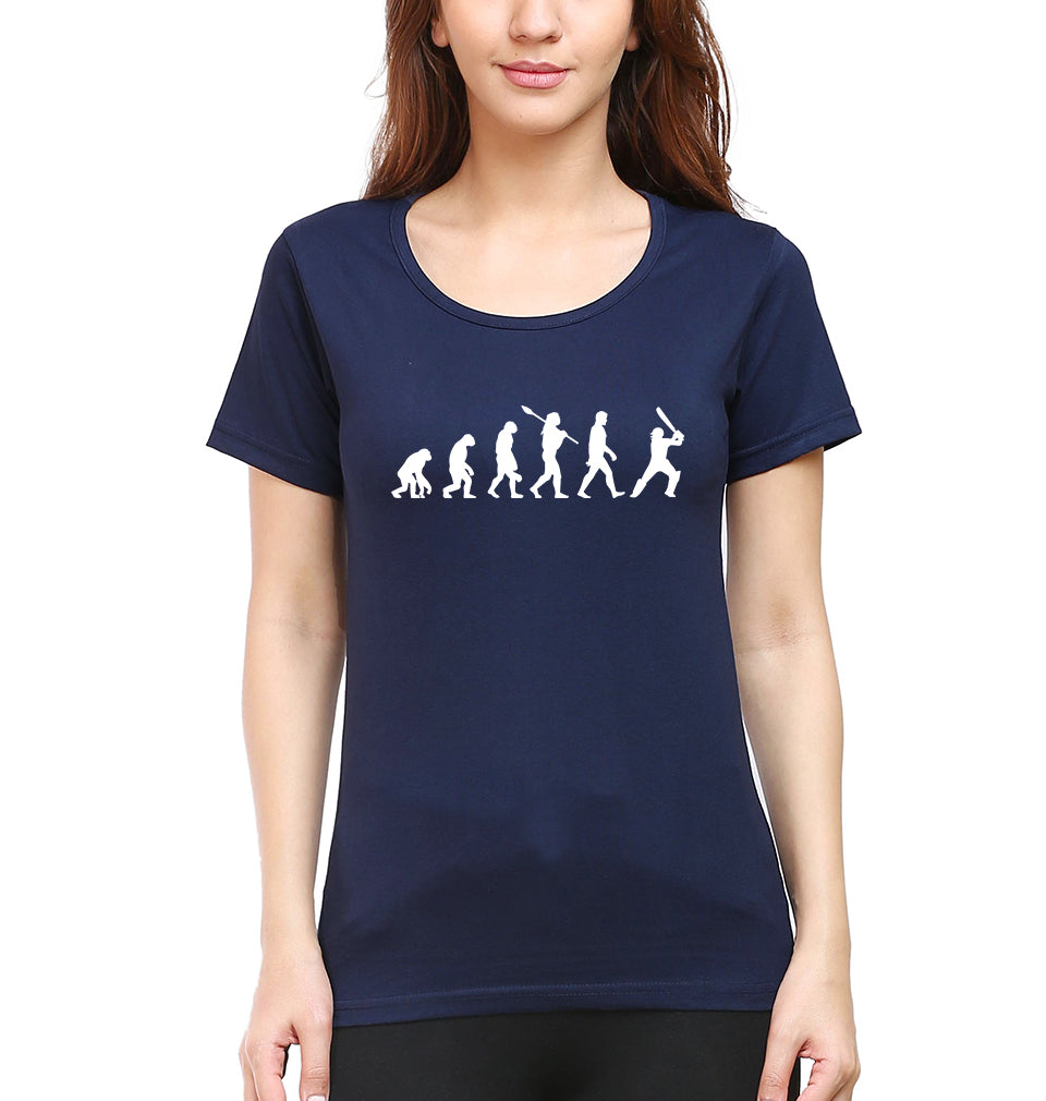 CRICKET Evolution T-Shirt for Women-Navy Blue-Ektarfa.online