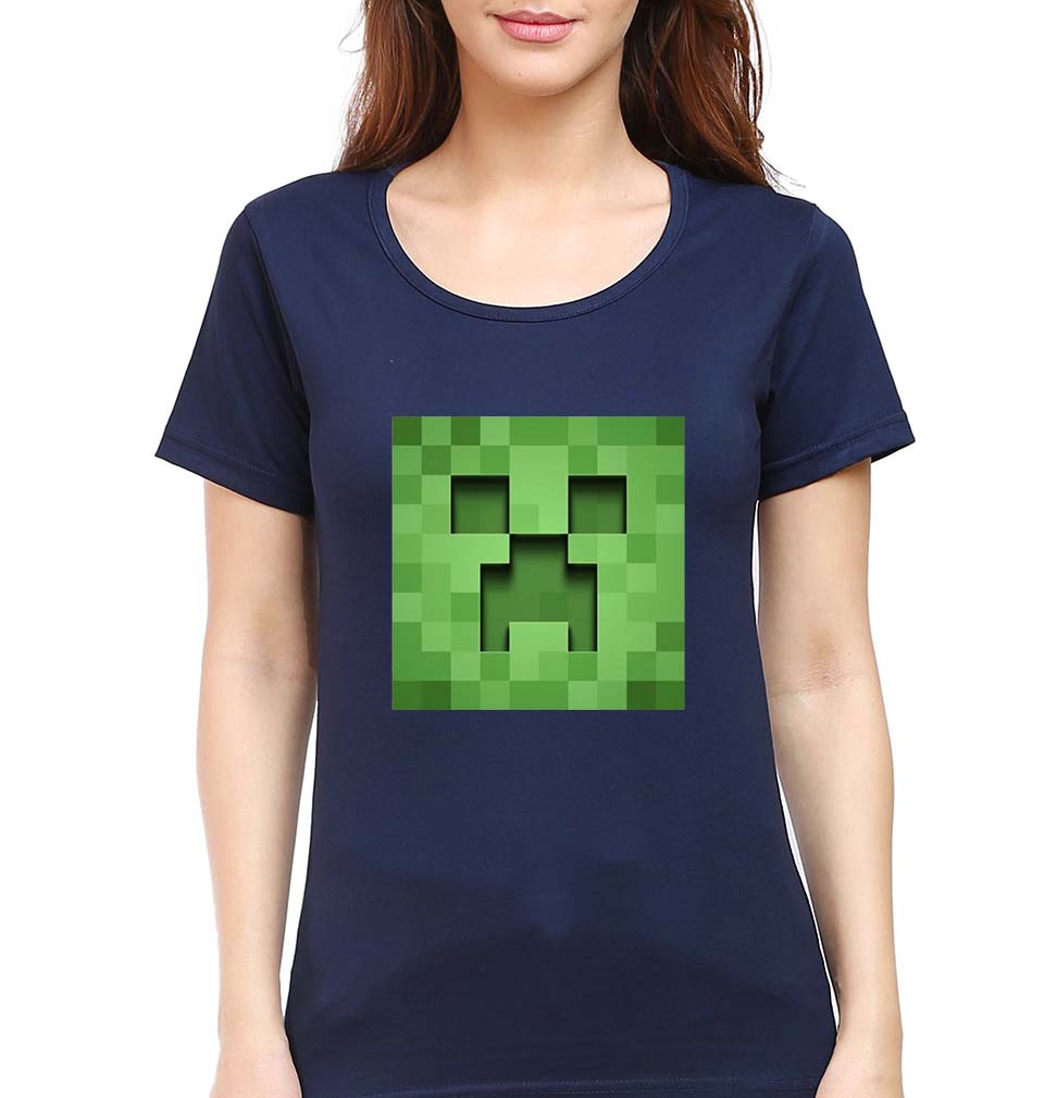 Minecraft T-Shirt for Women-Navy Blue-Ektarfa.online