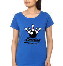 Load image into Gallery viewer, Bowling Champion T-Shirt for Women-Royal Blue-Ektarfa.online
