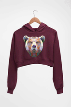 Load image into Gallery viewer, Bear Crop HOODIE FOR WOMEN-Maroon-Ektarfa.online
