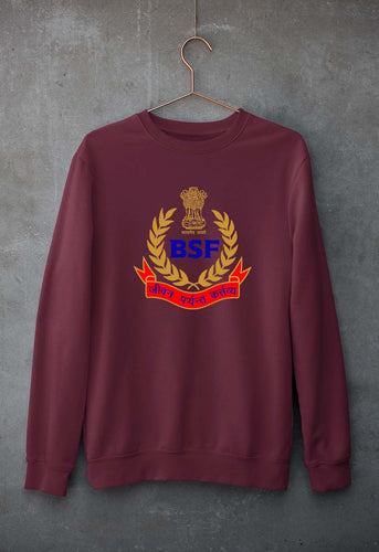 BSF Army Unisex Sweatshirt for Men/Women-Maroon-Ektarfa.online