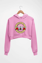 Load image into Gallery viewer, Guns and Roses Crop HOODIE FOR WOMEN-Light Baby Pink-Ektarfa.online
