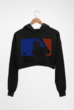 Load image into Gallery viewer, Baseball Crop HOODIE FOR WOMEN-Black-Ektarfa.online

