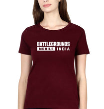 Load image into Gallery viewer, Battlegrounds Mobile India (BGMI) T-Shirt for Women-Maroon-Ektarfa.online
