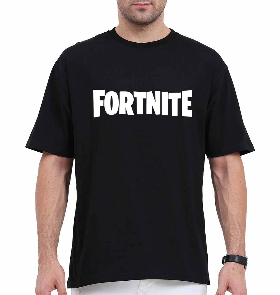 Fortnite Oversized T-Shirt for Men-Black-Ektarfa.online