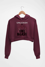 Load image into Gallery viewer, Gym Beast Crop HOODIE FOR WOMEN-Maroon-Ektarfa.online
