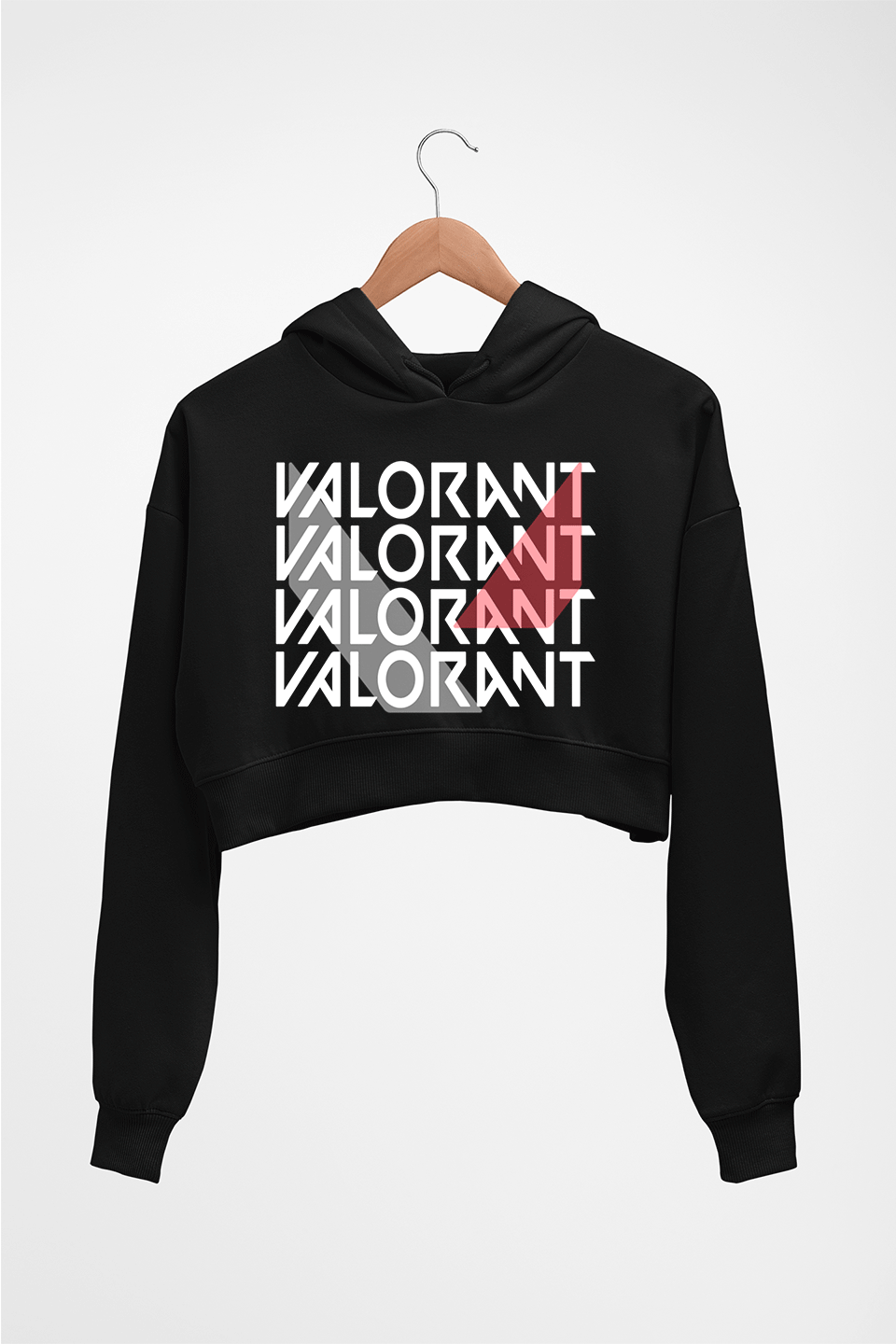 Valorant Crop HOODIE FOR WOMEN-Black-Ektarfa.online