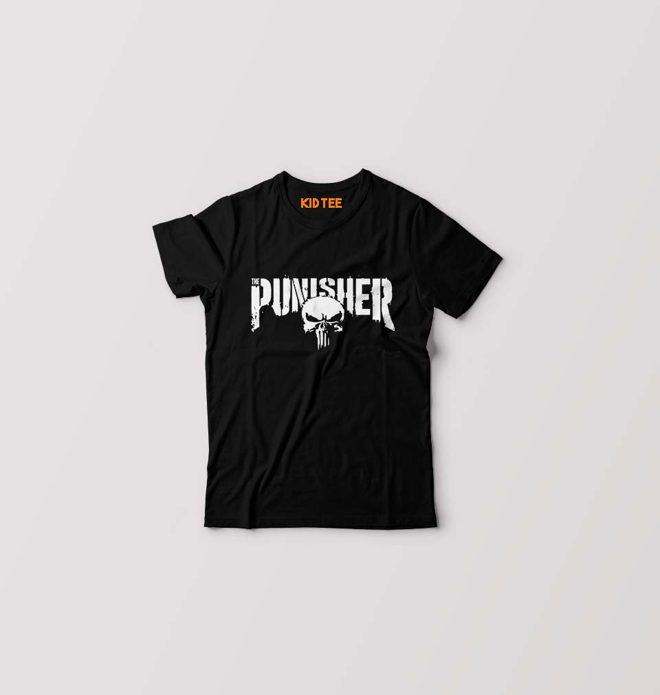 Punisher Kids T-Shirt for Boy/Girl-Black-Ektarfa.online